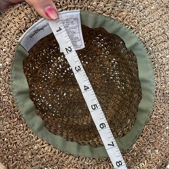 Walt Disney World Straw Hat Adult size with Mickey Head fabric band around hat - Picture 15 of 15